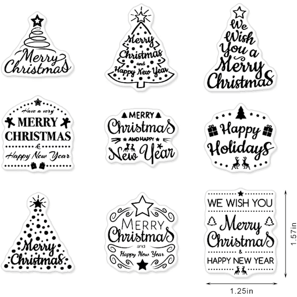 God Jul Klara frimerker - Julehilsenord for kortlaging og scrapbooking