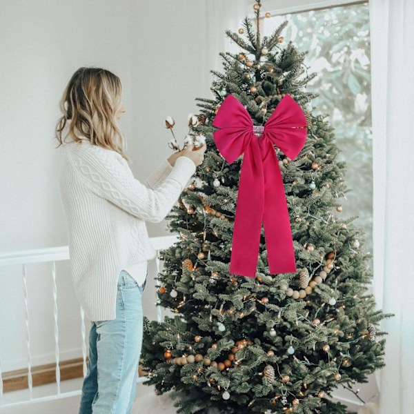 36x18 tum extra stor julgransprydnad rosett sammetsband present rosetter