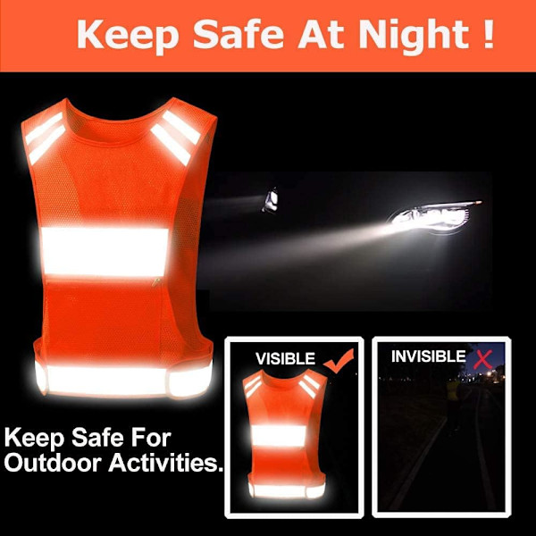 Reflekterende løpevest med stor glidelåslomme, justerbar midje,