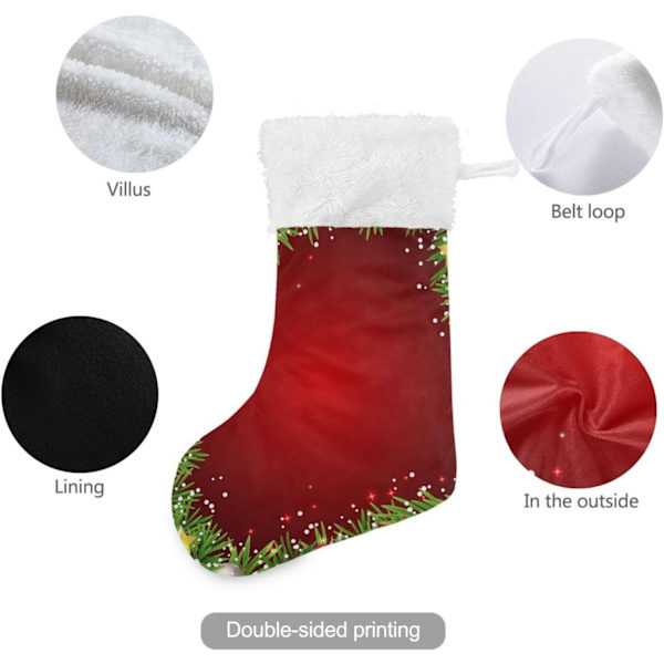 Julklapp, Personliga Julklappsstrumpor 2-pack Julkrans Gott Nytt År 18 tum Julstrumpor Hängande Ornament Kamin för