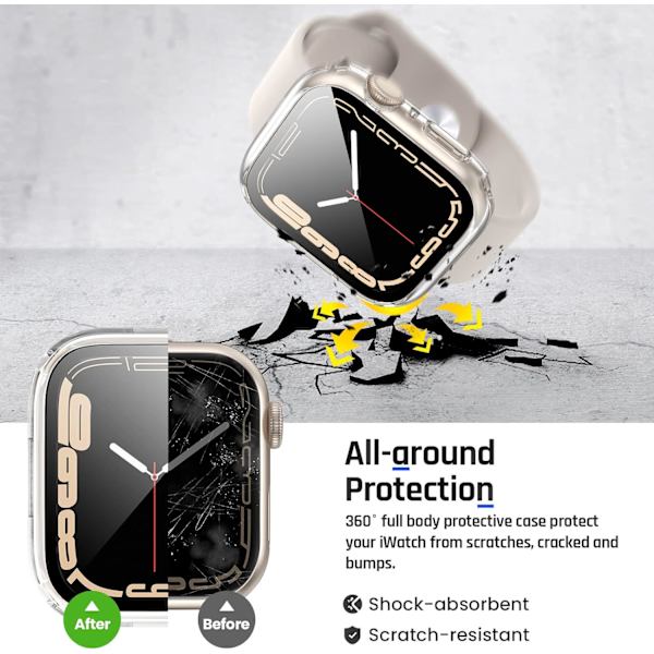 2 i 1 vattentätt fodral för Apple Watch-skärm