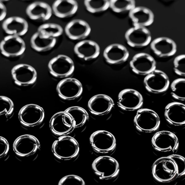 1000 stk. 4 mm åbne springringe til smykkefremstilling (sølv)