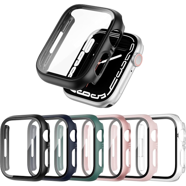 6-pak etui for Apple Watch Series 3/2/1 38mm med herdet glass