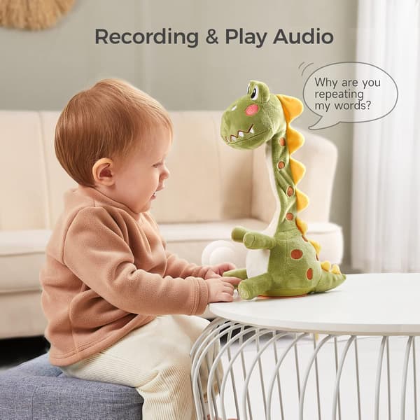 TUMAMA Dinosaur Dancing Interactive Baby Toy, Mimicking Twisted Electronic Soft Plush Toy with Talking Recording Repeat Talking, Talking Dinosaur