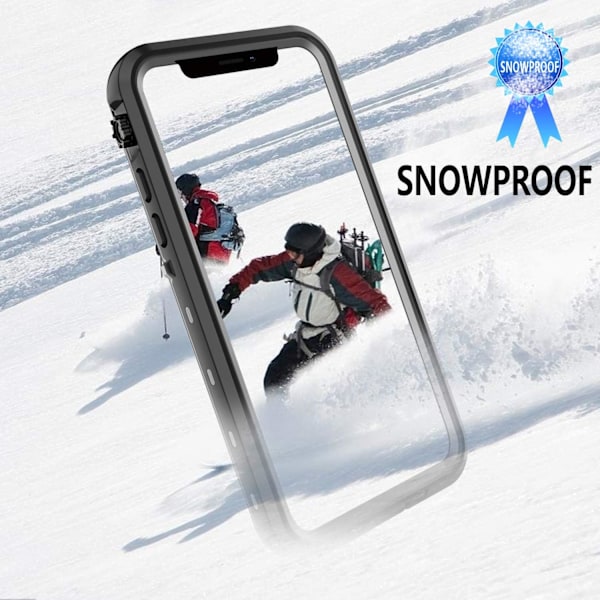 iPhone 11 Pro Max Vattentätt Robust Skal - Slimmad Design med Inbyggt Skärmskydd, Stöttåligt, 6.5\" (Svart&Grå) Svart&Grå iPhone 11 Pro Max
