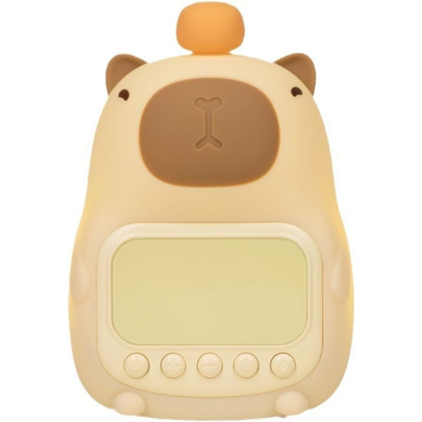 Capybaras-formet nattelys med vækkeur 1500mAh USB genopladelig snooze-funktion blød belysning til børneværelsesindretning