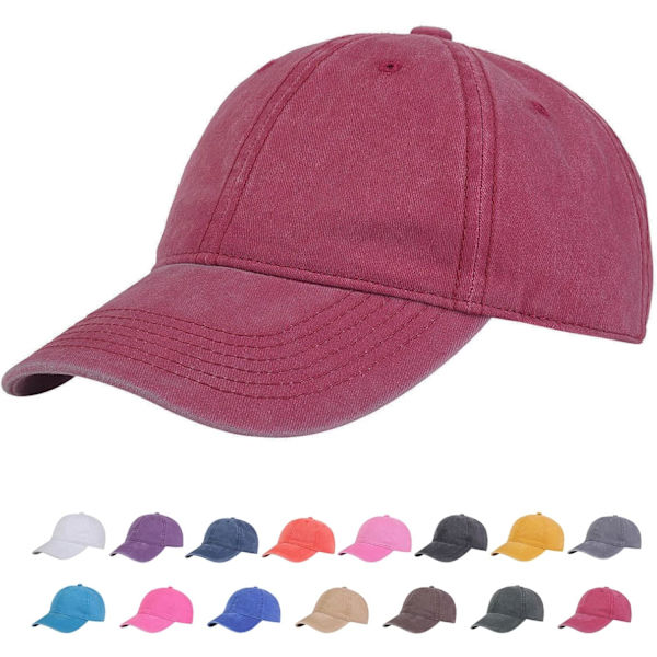 Vintage bomuldsvasket justerbar baseball caps til mænd og kvinder. Ustruktureret lav
