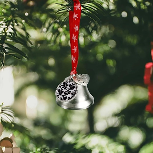 Smuk Panda Sølv Klokke Ornament Juletræ Klokker med Rød Lanyard Metal Xmas Hængende Dekorationer til Feriefest  Vinge Klokke  Vinge Klokke