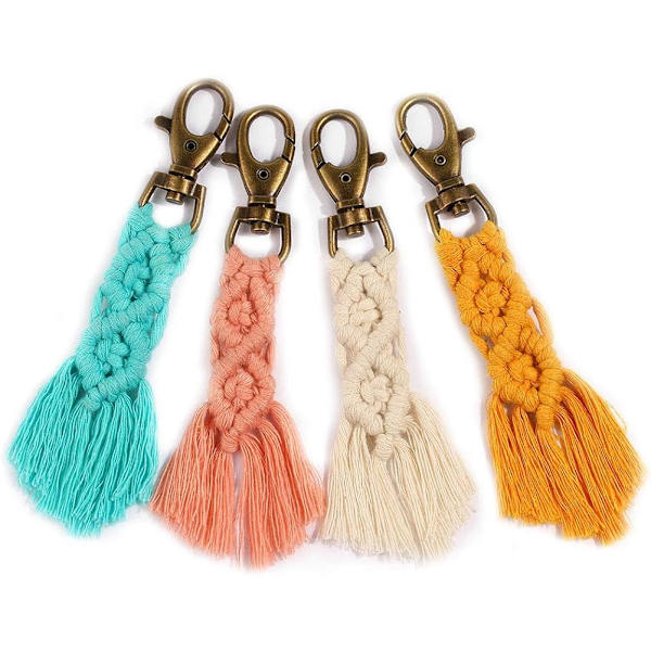 4-pak mininøgleringe Bag Charms