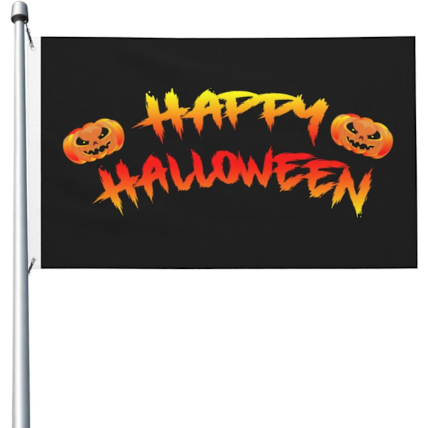 Glad Halloween 3X5FT Dubbelsidig Hållbar Uteplats Lätt Torr Utomhus Överraskningsfest Svart Svart