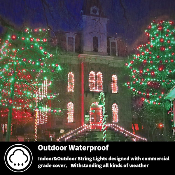 500 LED-ljusslinga utomhus, 16 lägen plug in Twinkle Fairy Lights för sovrum, 46ft 500LED julgransljus klusterljus utomhus vattentät