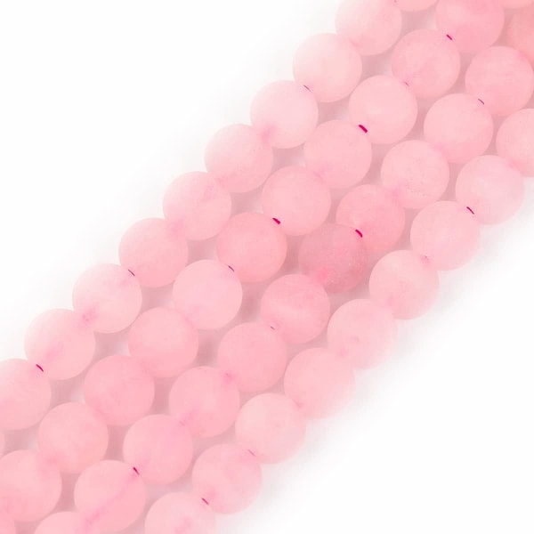 6mm Frost Matt Rosa Rose Quartz Krystallperler