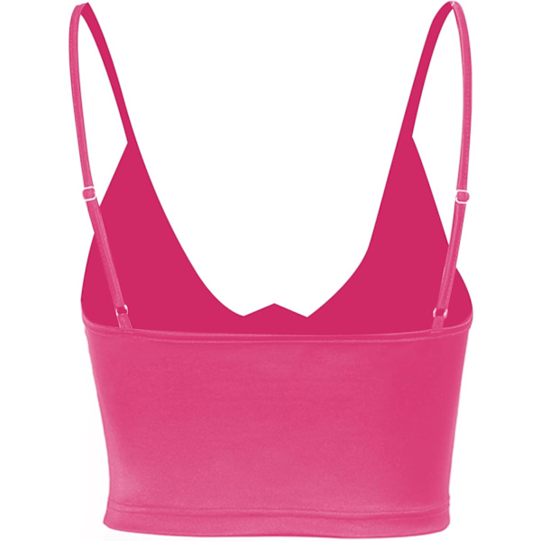 Kvinners blonder patchwork spaghetti stropp sexy V-hals crop top ribbestrikket camisole tank
