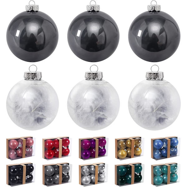 2,76\" Julgranskulor Set, Genomskinlig Plast Okrossbar Julgranshänge