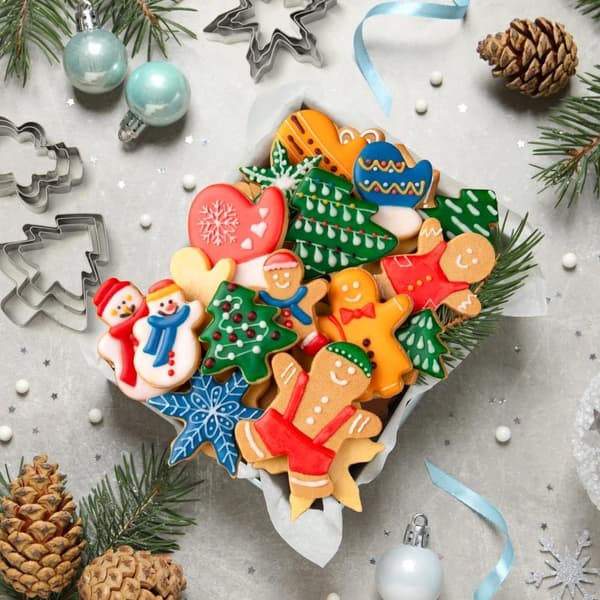 Julekakeformsett, 18 deler rustfritt stål vinter julekakeformer for baking - Jul