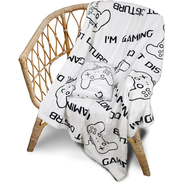 Gamer-gaver Fuzzy Throw Blanket (videospillromdekor, 40 x 50 tommer)