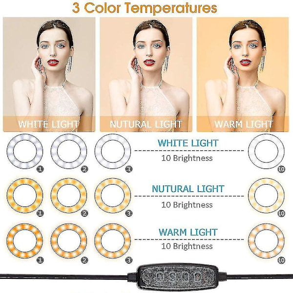 2-huvud klämma rörhållare för Lightingselfie Ring Light 2 Ring Light