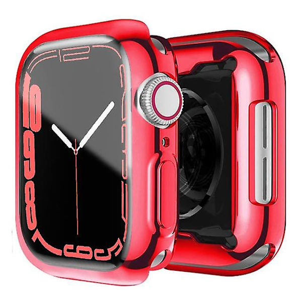 Skærmbeskytter til Apple Watch-etui 45mm 41mm 44mm 40mm 42mm Tilbehør Rundt Tpu-kofangerdæksel Serie 7 8 4 6 Se 5 3 red 41MM Series 7 8