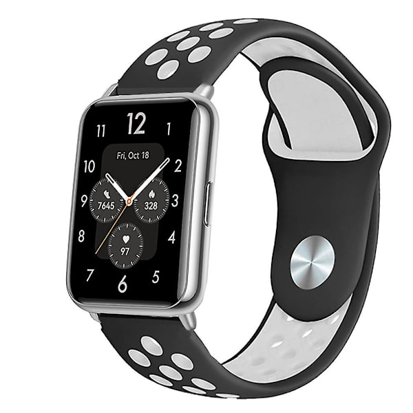 Silikone Rem Til Huawei Watch Fit 2 Band Aktiv Klassisk Smartwatch Tilbehør Correa Udskiftningsrem Huawei Watch Fit2 Rem black-white