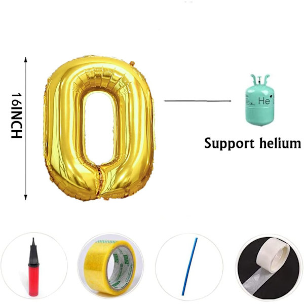 16 tommer guld bogstav balloner Mylar folie