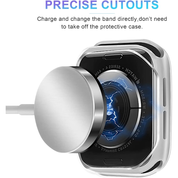 Kompatibel Apple Watch 44mm Series 6/SE/5/4 etui med hærdet glas