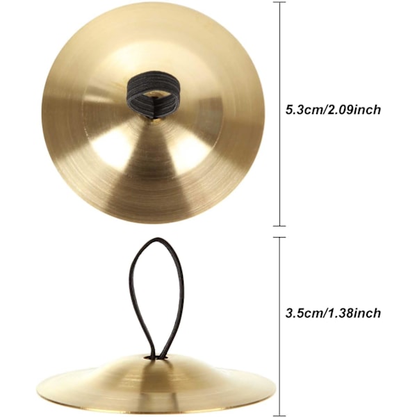 12 stk. Finger Cymbals mavedans, 5,3 cm guld messing fingerdans