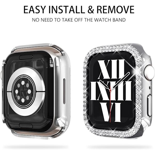 3-pak Kompatibel med Apple Watch Case 40mm Series 6 5 4 Rhinestone Bumper Bling Face Cover Sparkling Frame til iWatch SE2/SE Kvinder Piger, (40mm, Sva