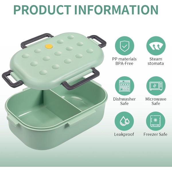 Bento Box Lunch Box, Bento Box med 2 separata fack, Måltidsförberedelse