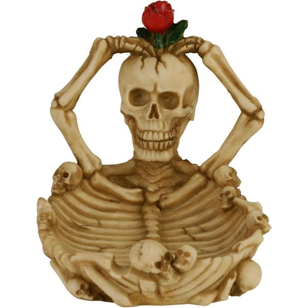 X-D Skjelettfigur Skrivebords Sigarettasker Askebeger for Hjemmekontorinnredning Hvit 5'' x 5.5'' x 4.3'' tommer Hvit 5'' x 5.5'' x 4.3'' tommer