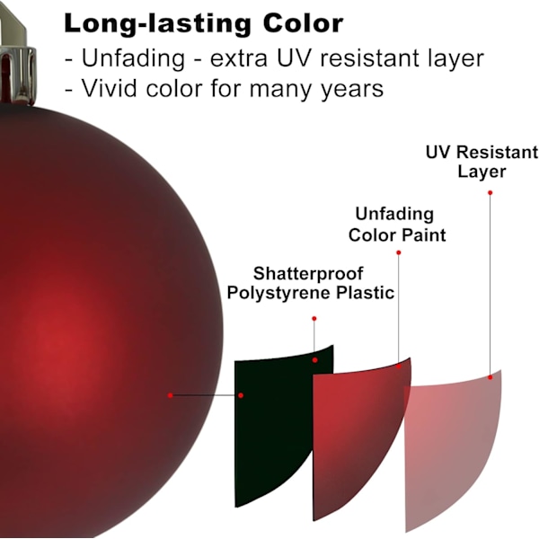 Maroon 2,5\" Julgranskulor Julgransdekorationer Shatterproof