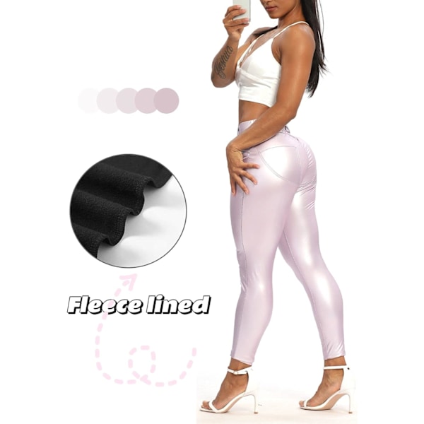 Kvinnors Leggings i konstläder Byxor PU Elastiskt formande höft