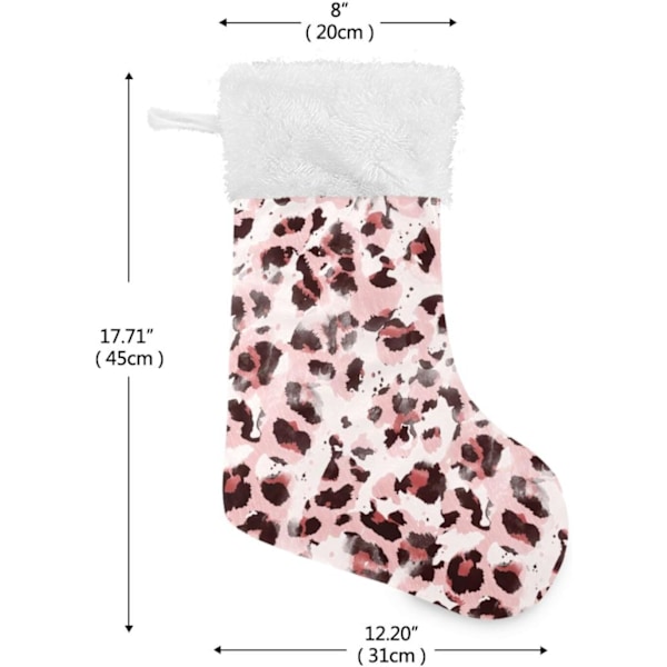 Jule-Strømpe, Personlige Jule-Strømper 2-pak Rosa Leopard Dyreskind Zebra Tie Dye 45,7 cm Jule-Strømper Hængende Ornament Pejs f
