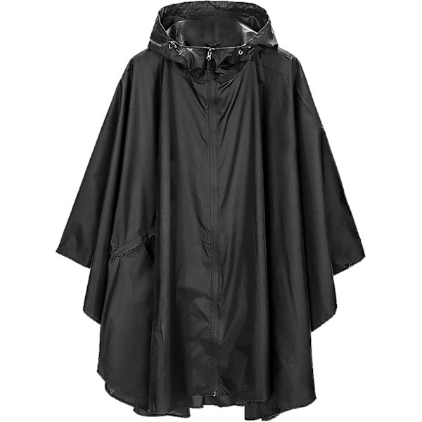 Regnponcho jacka kappa med huva dragkedja stil för kvinnor/män/vuxna med ficka