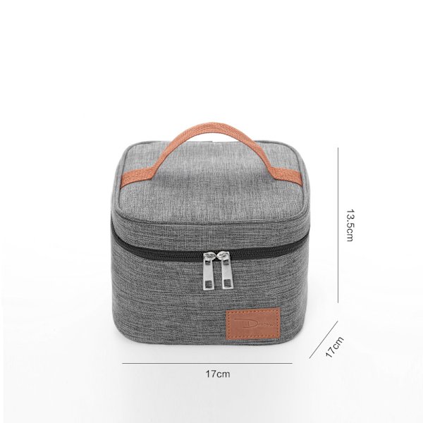 Lunchväska isolerad lunchlåda kan användas för arbete resor utomhus stor kapacitet lunchväska tjock aluminiumfolie isolerad lunchlåda Light gray Square style