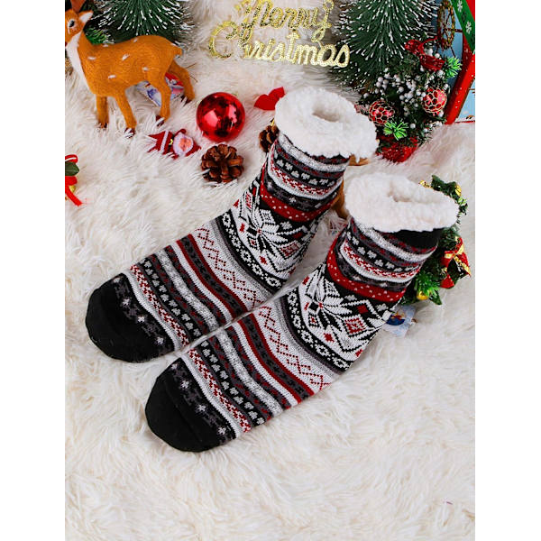 Kvinnors tofflor luddiga strumpor fluffiga mysiga stuga varma vinter mjuka tjocka bekväma fleece