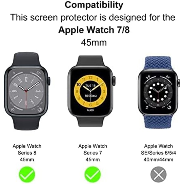 2-pack fodral kompatibelt med Apple Watch Series 8 Series 7-45 mm,