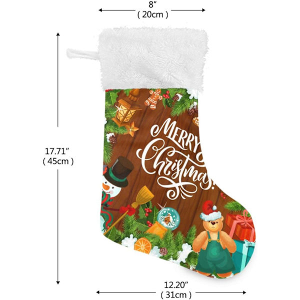 Julklapp, Personliga Julklappsstrumpor 2-pack Jultomten Snögubbe Pepparkaka 45,7 cm Julstrumpor Hängande Prydnad