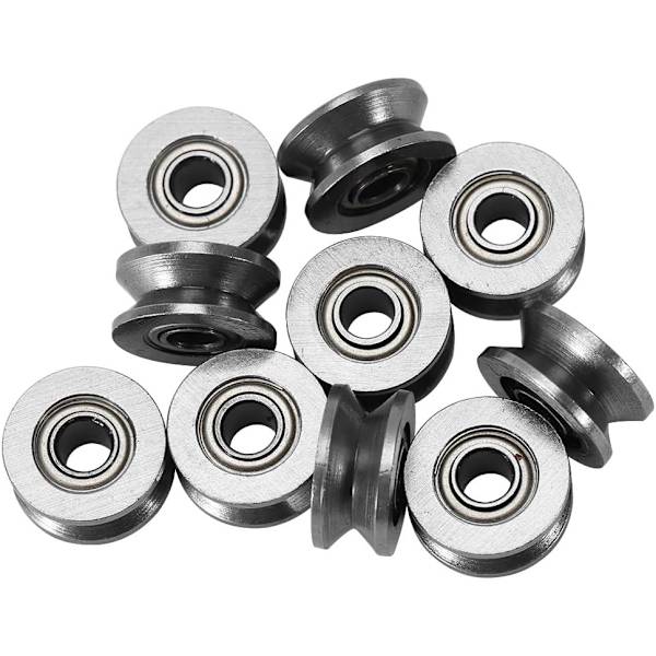 10 stk. V624ZZ Miniature Stål V-Rille Styretrisse Skinne Kugleleje - til Skinnespor Liner Bevægelse