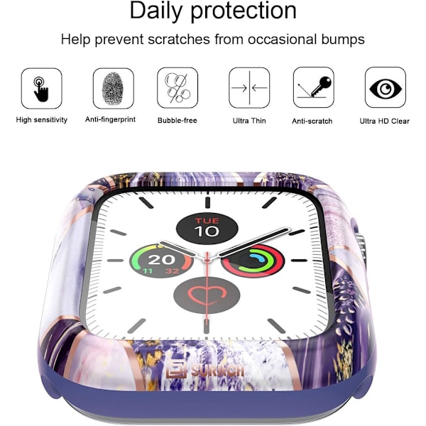 Etui til Apple Watch Series 3/2/1 38mm med indbygget hærdet glas