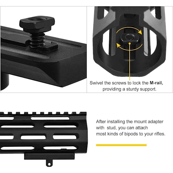 Bipod-adapter med slyngestang og tilbehør