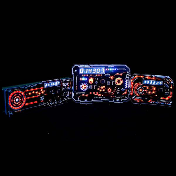 Skrivbords RGB-klocka Cyberpunk-stil Klocka DIY LED-skrivbordsatmosfär Klockdekoration Tillbehör. (SPro)  SPro  SPro