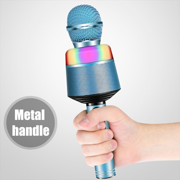 Mikrofon Bluetooth V5.0 Karaoke Mikrofon Genopladelig LED