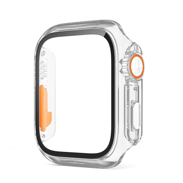 Härdat glas skyddande skal för Apple Watch 8 7 45mm 41mm Anti-drop Anti-scratch klockfodral för Iwatch 6 5 4 Se 44mm 40mm White 44mm