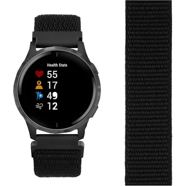 Band för Garmin Venu/Vivoactive 3 klocka, 20 mm justerbar nylon