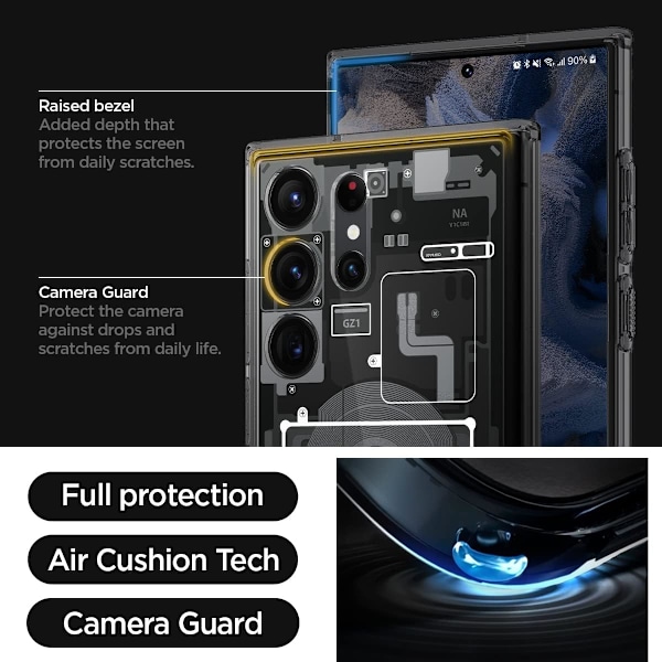 Ultra Hybrid Designet for Galaxy S23 Ultra Deksel (2023) [Anti-Gulning], [Militær-Grade Beskyttelse] - Zero One  Zero One  S23 Ultra