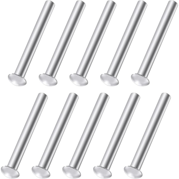 10 stk 50 x 6 mm runde aluminiumsnagler med massivt hode - festeelementer for hageredskap