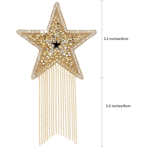Rhinestone Star Applique Patch til Tøj DIY