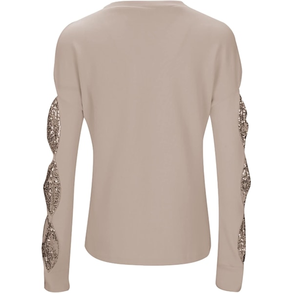 Paljetter Rosett Crewneck Tröjor Elegant Pullover Blusar för Kvinnor