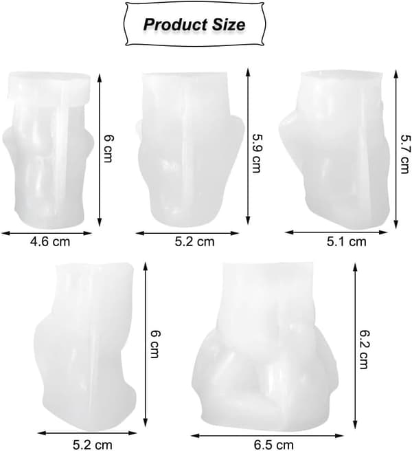 Silikon lysestaker i 3D, silikonform engel, silikonformer støpeformer, lys silikonform for å lage lys, aromasteiner