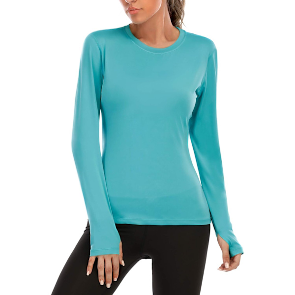 Dam UV-skyddströja med lång ärm UPF50+ Snabbtorkande Rash Guard Badkläder